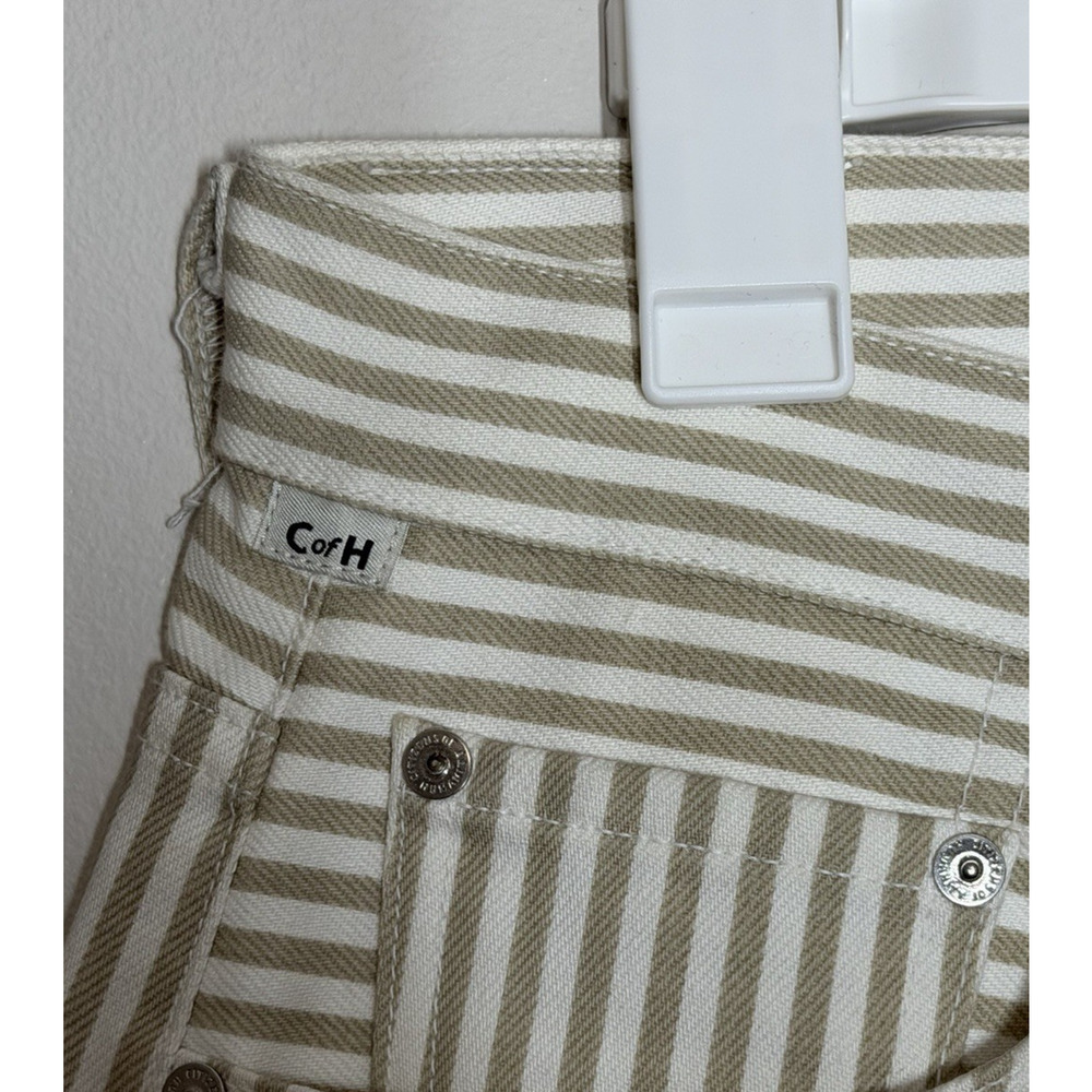Citizens of Humanity Horseshoe Stripe Barrel Jeans Womens 27 Khaki Wide Leg READ - Picture 7 of 16